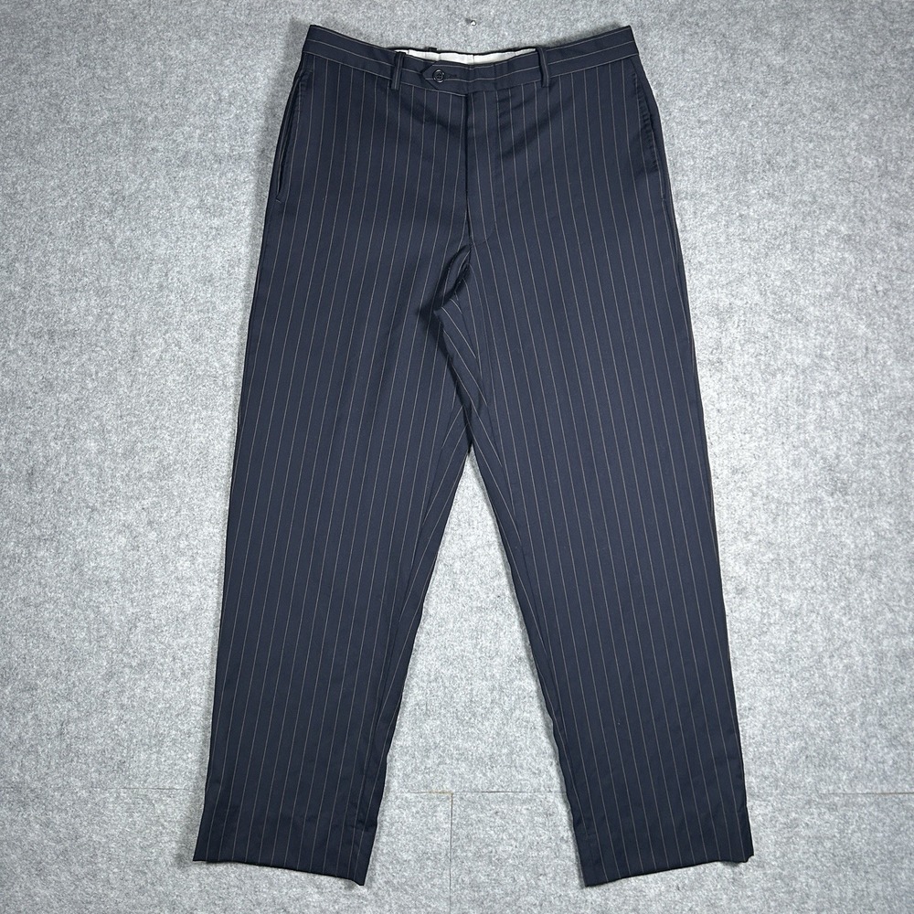 Vintage Tommy Hilfiger Pants‎ Men's Size 36x29 Navy Blue Virgin Wool PinStripe